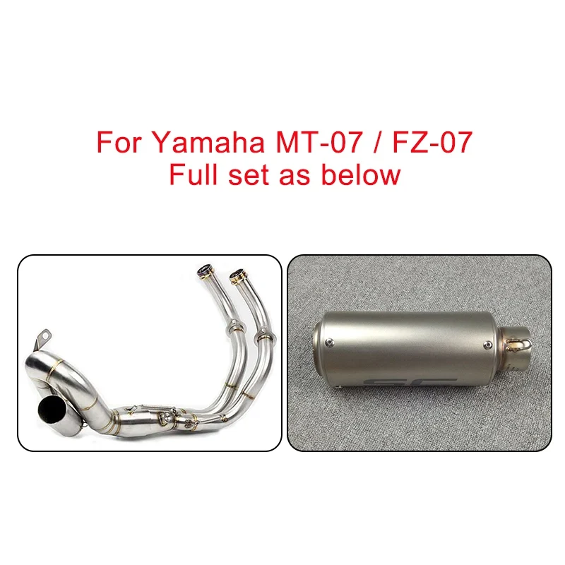B style MTCLUB мотоцикл полный набор глушитель выхлопной Системы для Yamaha MT-07 FZ-07 MT07 FZ07 MT FZ 07 XSR700 2013 - Цвет: B style