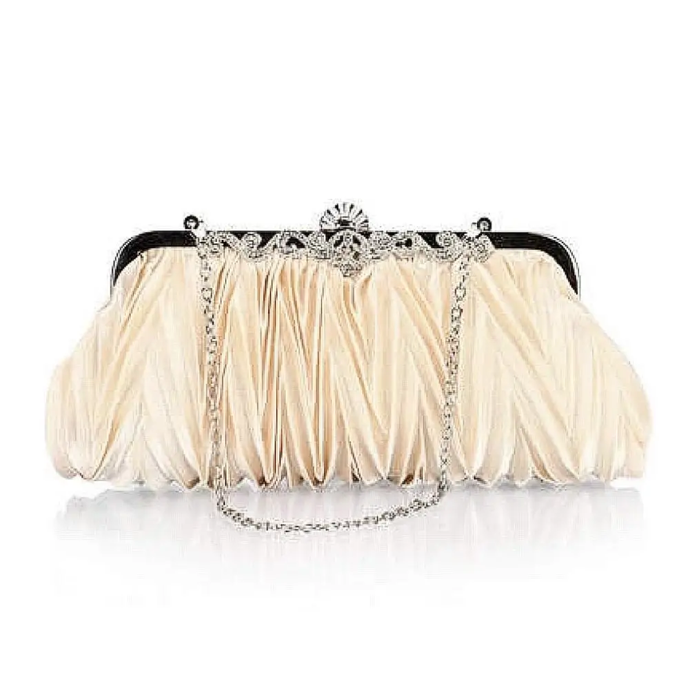 Роскошные женские плиссированные клатчи с цепочкой вечерняя сумочка невесты