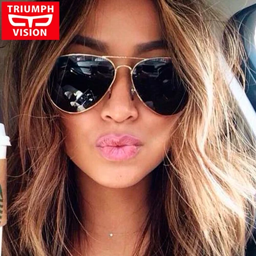 Солнцезащитные очки TRIUMPH VISION женские авиаторы с зеркальными линзами UV400 темные
