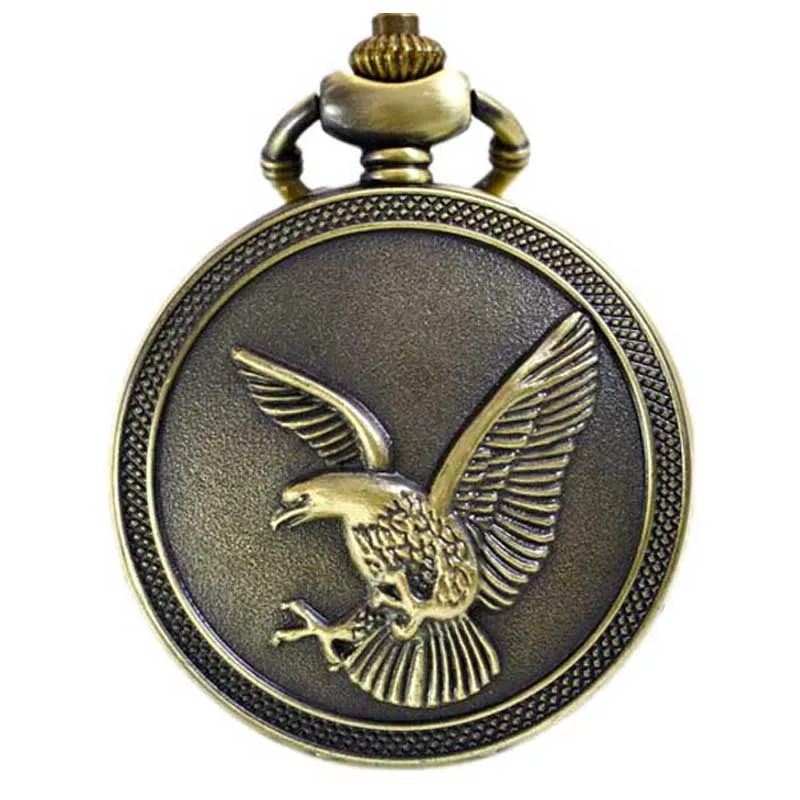 PB169 новый узор орла антикварные карманные часы ожерелье кулон Hawk Ретро кварцевые