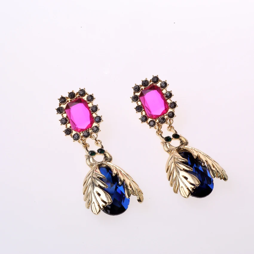 Promotion fashion insect pandent earrings colorful gem stone Earrings for women | Украшения и аксессуары