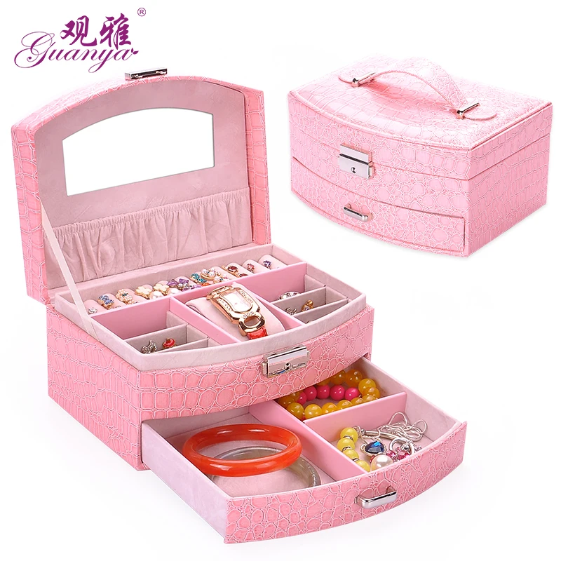 

Super Fashion Gift Crocodile Style Jewelry Cosmetic Box Ring Earring Watch Box Jewel Organizer For Wedding Gift,Festival Gift