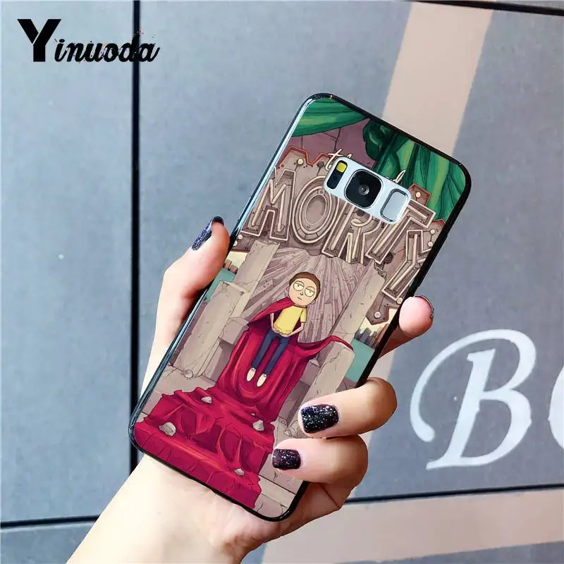 Yinuoda Рик и Морти черный ТПУ мягкий чехол для мобильного телефона для Samsung Galaxy S8 S7 край S6 edge plus S10 S9plus чехол