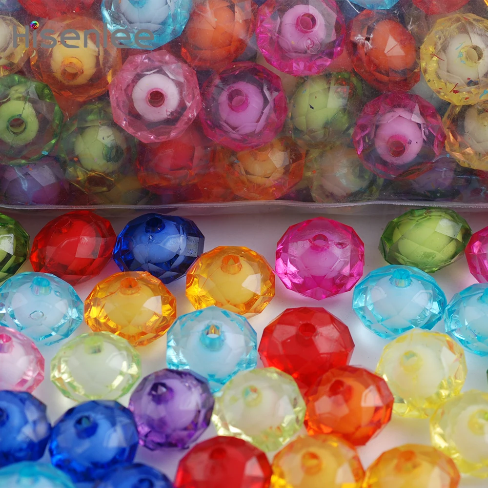 Hisenlee Новые 12 мм 50 шт разноцветные бусины акриловые прозрачные разделительные