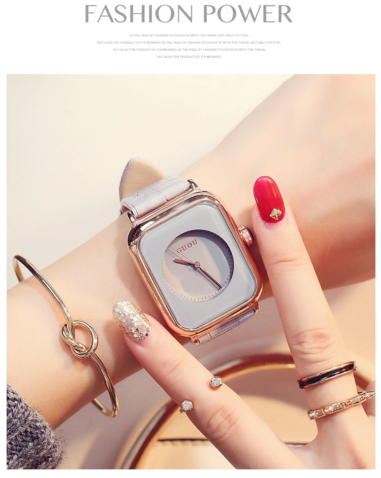 Женские часы-браслет GUOU, модные женские часы, роскошные часы reloj mujer, часы для женщин, кожаные часы для женщин, relogio saat
