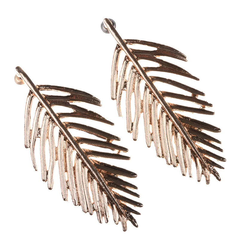 Винтаж Boho геометрический Gold Leaf себе серьги для Для женщин Модные украшения сплав