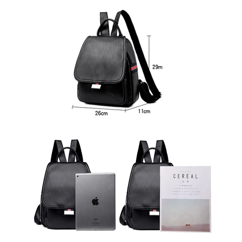 

Fashion Women Leather Backpack School Bags For Teenagers Girls Rucksack College Travel Shoulder Bag Small Bagpack Mochila Mujer