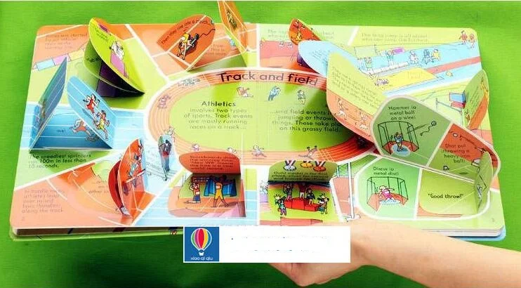 Британия английский 3D Usborne загляните картина на спортивную тематику книга