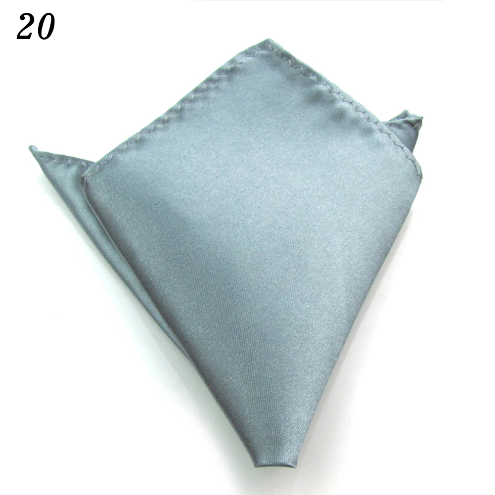 20 Новые 29 цветов мужские Hanky атласные однотонные простые костюмы Свадебный квадратный Карманный вечерние платок - Цвет: 20