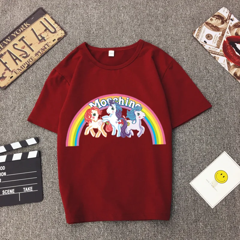 Женская футболка с принтом лошади собаки кота Повседневная хлопковая