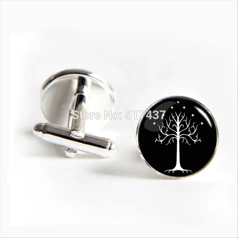 2017 оптовая продажа запонки с белым деревом для рубашки женские со стеклянным