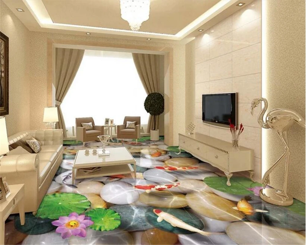 Beibehang креативные модные средиземноморские ПВХ обои из камня Лотос кальмар 3D для