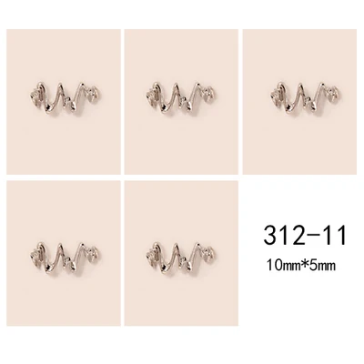 312-11 50 шт./лот 3D металлические украшения для дизайна ногтей Сердце/Бабочка/алмаз/цепь японские ногти части украшения маникюрные подвески - Цвет: 312-11