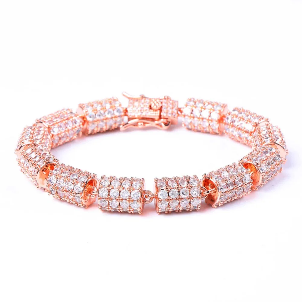 JINAO Хип-Хоп Модный Круглый браслет золото/серебро покрытый Iced Out микро Pave AAA CZ камень многоцветный Браслет для подарка Прямая поставка
