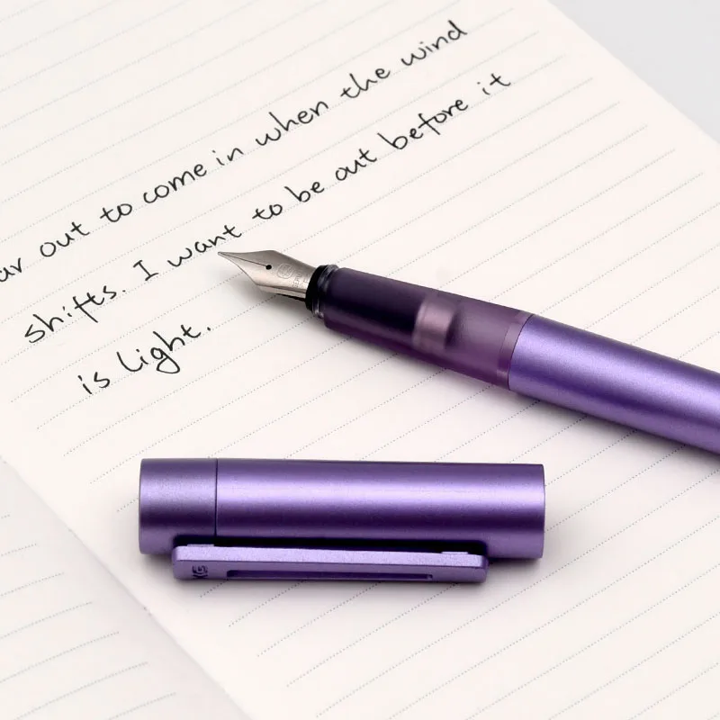 Charming Purple Fountain Pen Ink Set for Lady 0.38mm EF Stainless Steel Nib Plastic Ergonomic Writing Pens with Gift Case | Канцтовары
