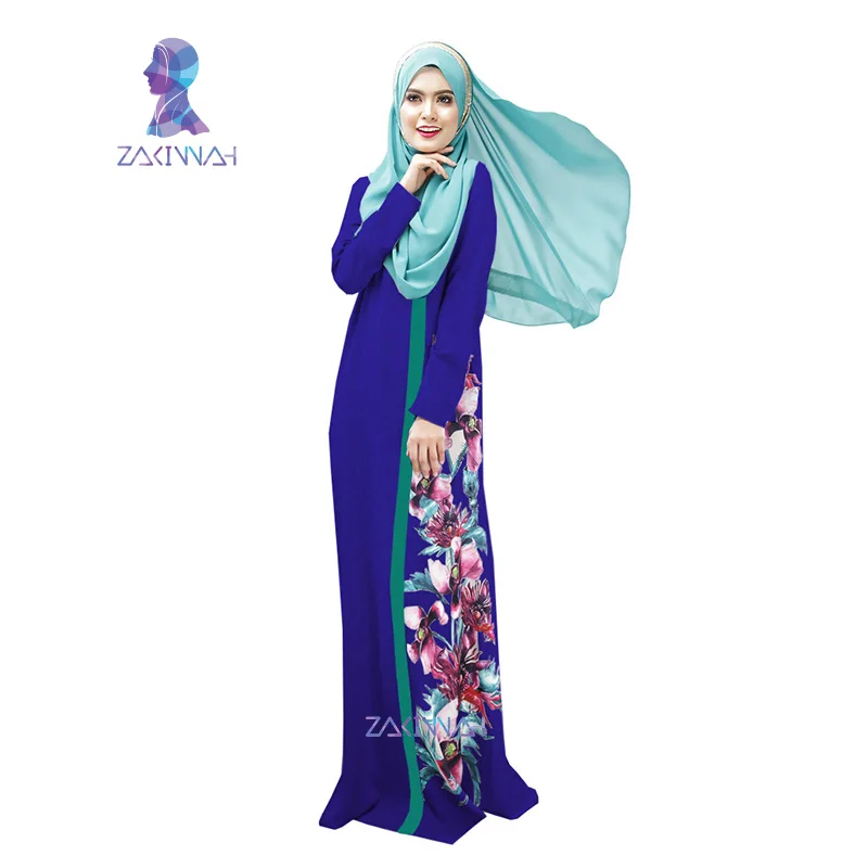 026 новый стиль в Дубае женский халат с цветочным принтом сращенный мусульманское