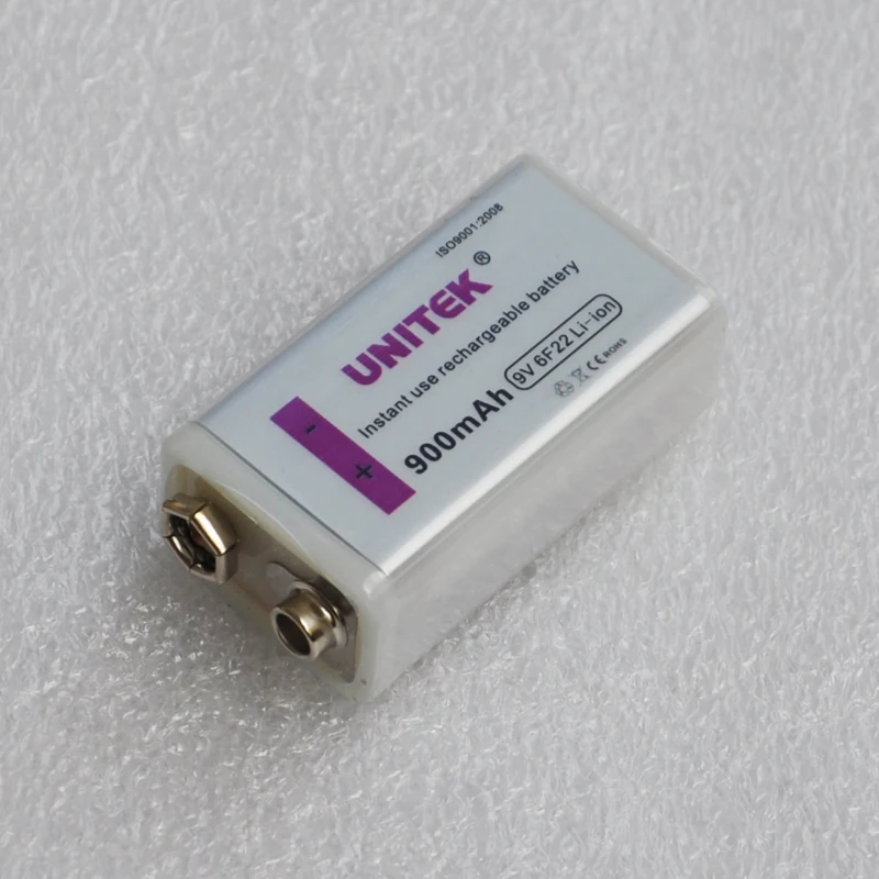 UNITEK 6F22 USB 9 в перезаряжаемая батарея 900 мАч литий-ионный аккумулятор для беспроводного микрофона гитары эквалайзер дымовая сигнализация мультиметр