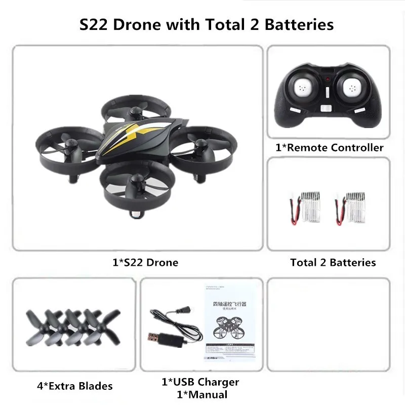 B2 Mini Drone RC Helicopter Remote Control Quadcopter 2.4GHz 6-Axis Gyro Headless Mode Quadrocopter Drones Toys for Children - Цвет: B2