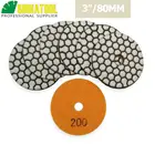 DIATOOL 7pcs 3inch #200 Diamond Dry Polishing Pads Resin Bond Flexible Sanding Disks For Granite Marble Ceramic