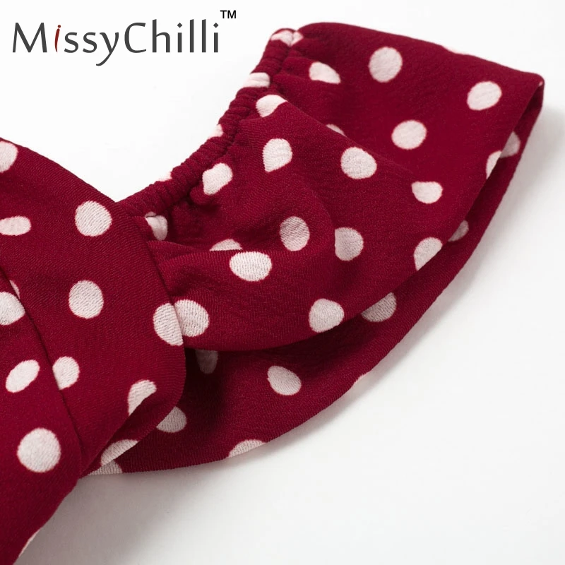 MissyChilli с открытыми плечами открытая спина в горошек облегающее красное платье для женщин размера плюс сексуальное длинное вечернее платье летнее винтажное Клубное элегантное платье