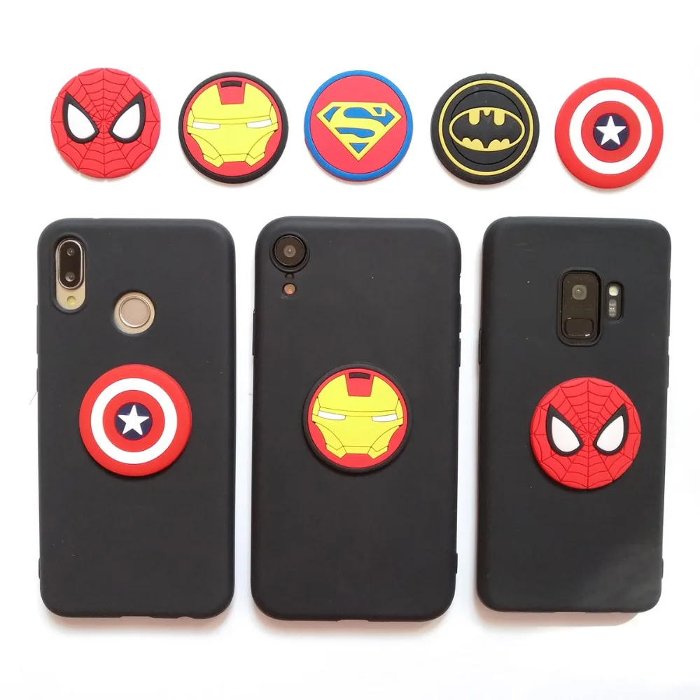 For Samsung Galaxy Note10 Pro Note9 Note8 Note5 Back Cover Cartoon The Marvel Avengers Soft Silicone Black Phone Case + Lanyard |