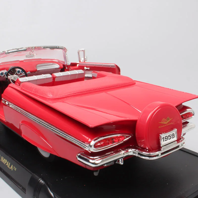 Дорожный Подпись классический Chevy 1959 Chevrolet lmpala Spyder литья под давлением 1:18 большой металлическое ведро модели автомобилей и игрушечные транспортные средства для детей