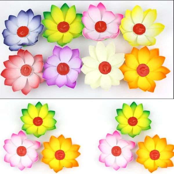 1 шт случайный цвет доставка декоративный цветок свет открытый плавающий Лотос