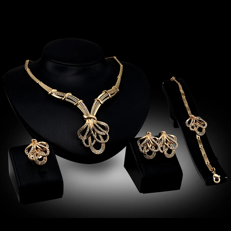 Лидер продаж Свадебные украшения наборы Мода Шарм Кристалл Цепочки и ожерелья