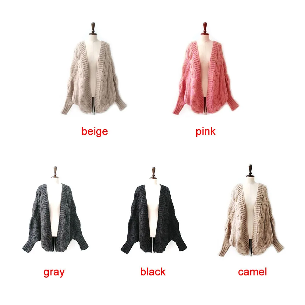 Fashion Women Autumn Winter Sweater Bat Sleeve Cardigan Knitting Needle loose Lady Elegant Knitted |