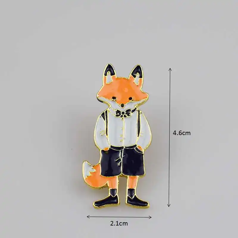 Pins and brooches Rabbit/Fox/Cat couple enamel pin Badges Hat Backpack Accessories Lovers jewelry Gift for lover | Украшения и