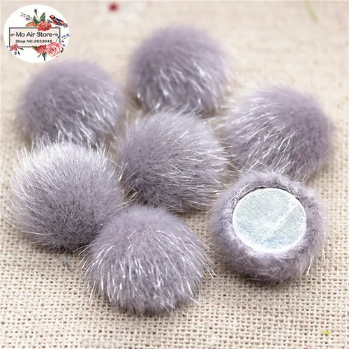 light gray 50pcs 50 шт. Разноцветные головистой формы волосатые покрытая тканью, круглая высокое кнопки с кабошоном для дома и сада ремесла Кабошон Скрапбукинг "сделай сам": 16 мм - Цвет: light gray 50pcs