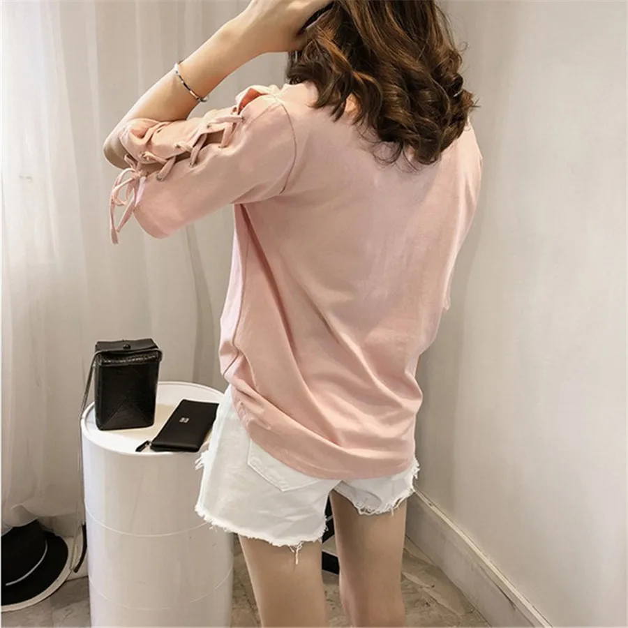 Плюс Размеры Топы Женщины T рубашка Лето 2017 повседневные короткий рукав Узелок