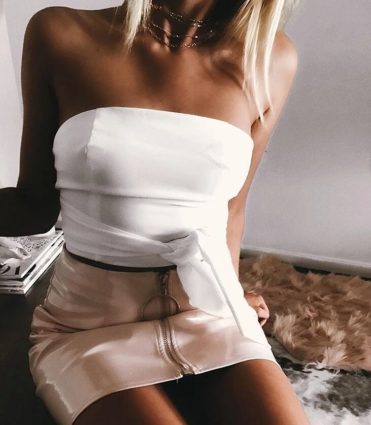 

2018 New Fashion Women High Waist PU Leather Mini Skirt Zipper Slim Short Sexy A-line Mini Skirt S-XL