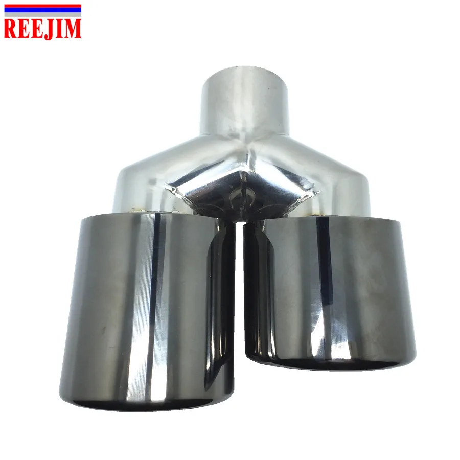 Универсальный черный двойной автомобильный глушитель выхлопной наконечник