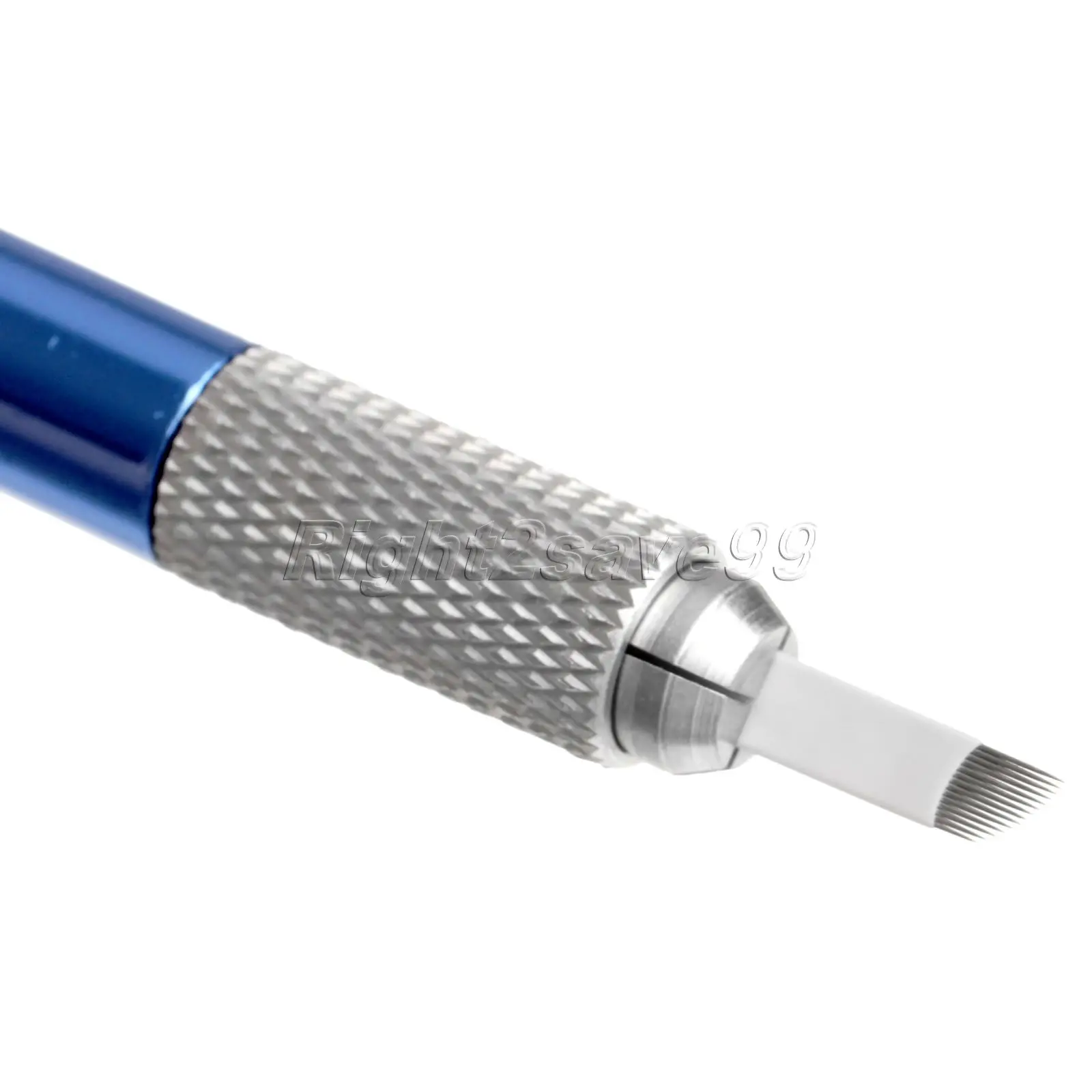 Ручная ручка для татуажа бровей + 10 шт. 14 штифтов белые лезвия Перманентный макияж