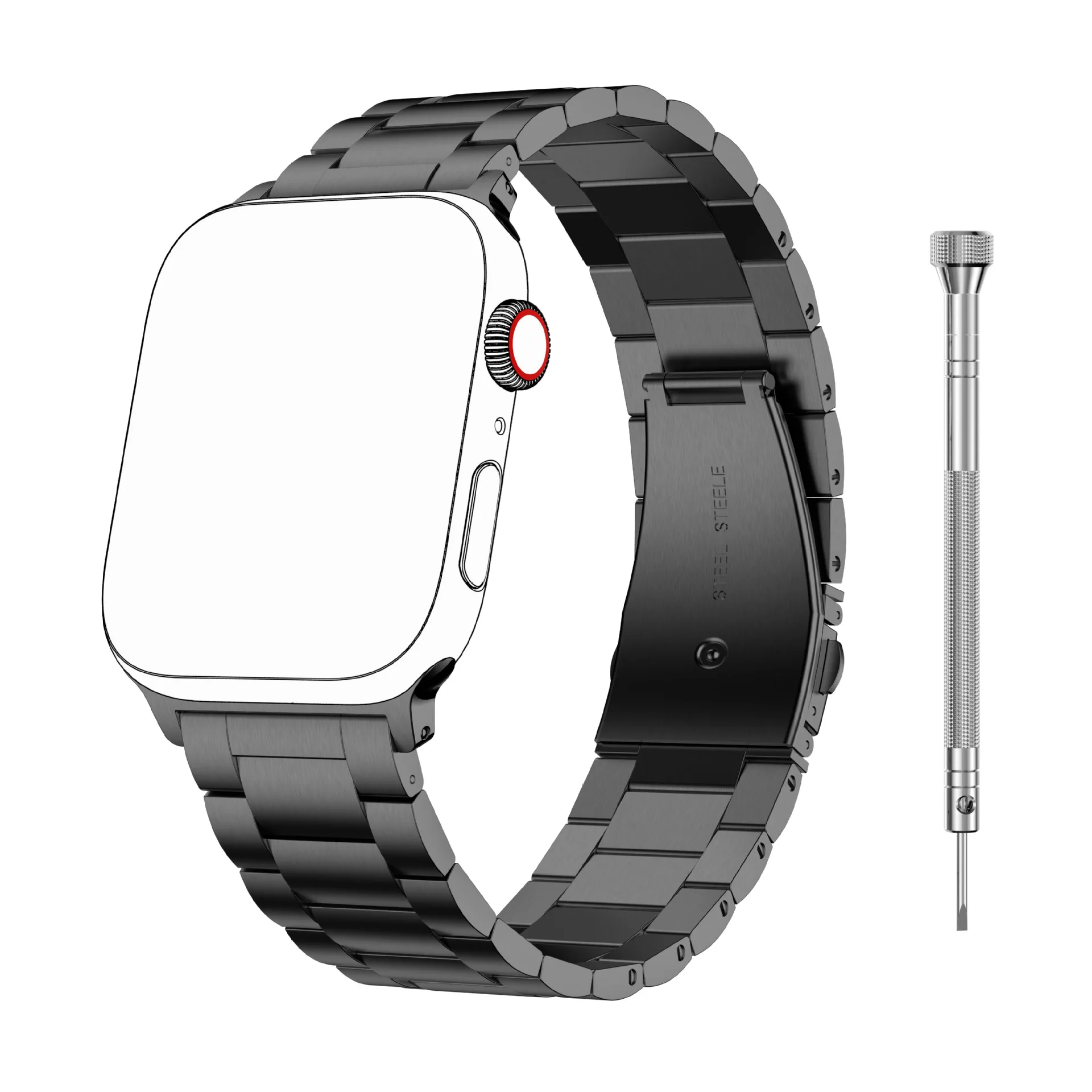 Ремешок из нержавеющей стали для Apple Watch ремешок iWatch металлический ремешок-адаптер для наручных часов 38 мм 40 мм 42 мм 44 мм браслет застежка серия 4 3 2