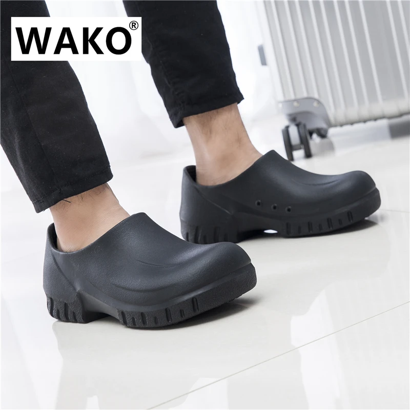 Мужская обувь для шеф повара WAKO 9033 кухонная готовки черные Сабо рабочая