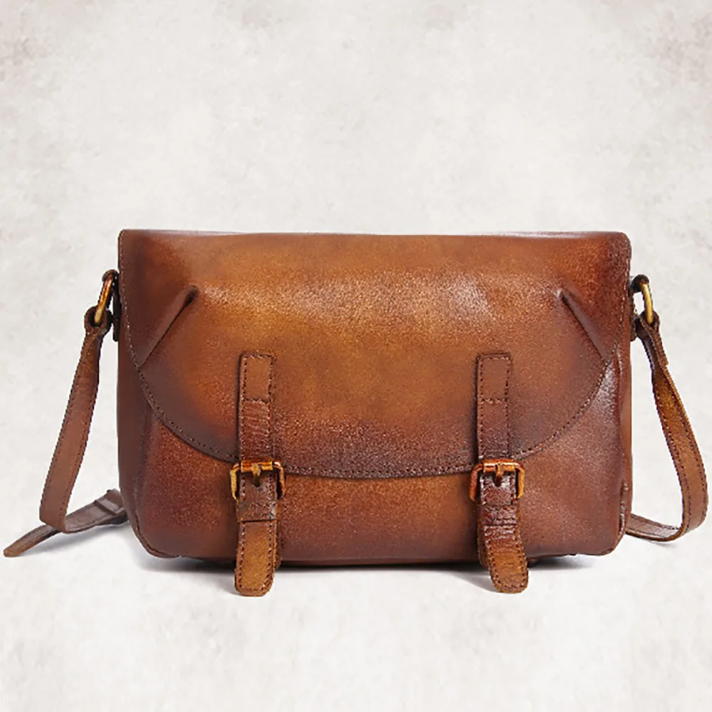 Сумка на одно плечо женская из натуральной кожи винтажный дизайнерский ранец