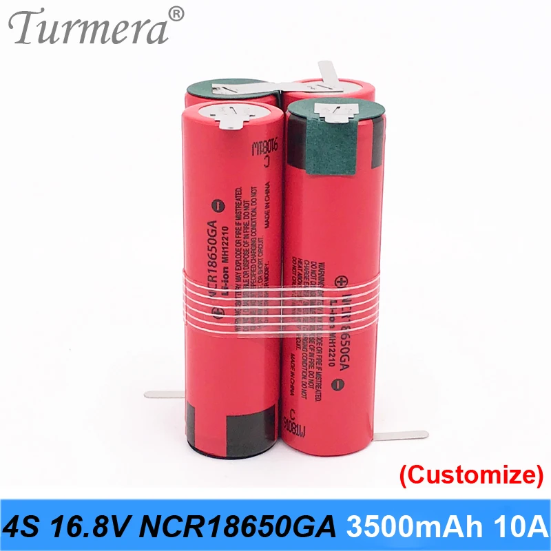 4S аккумулятор 18650 упаковка ncr18650ga 3500 mah 16 8 v 14 4 10a сварочный припой Аккумулятор для