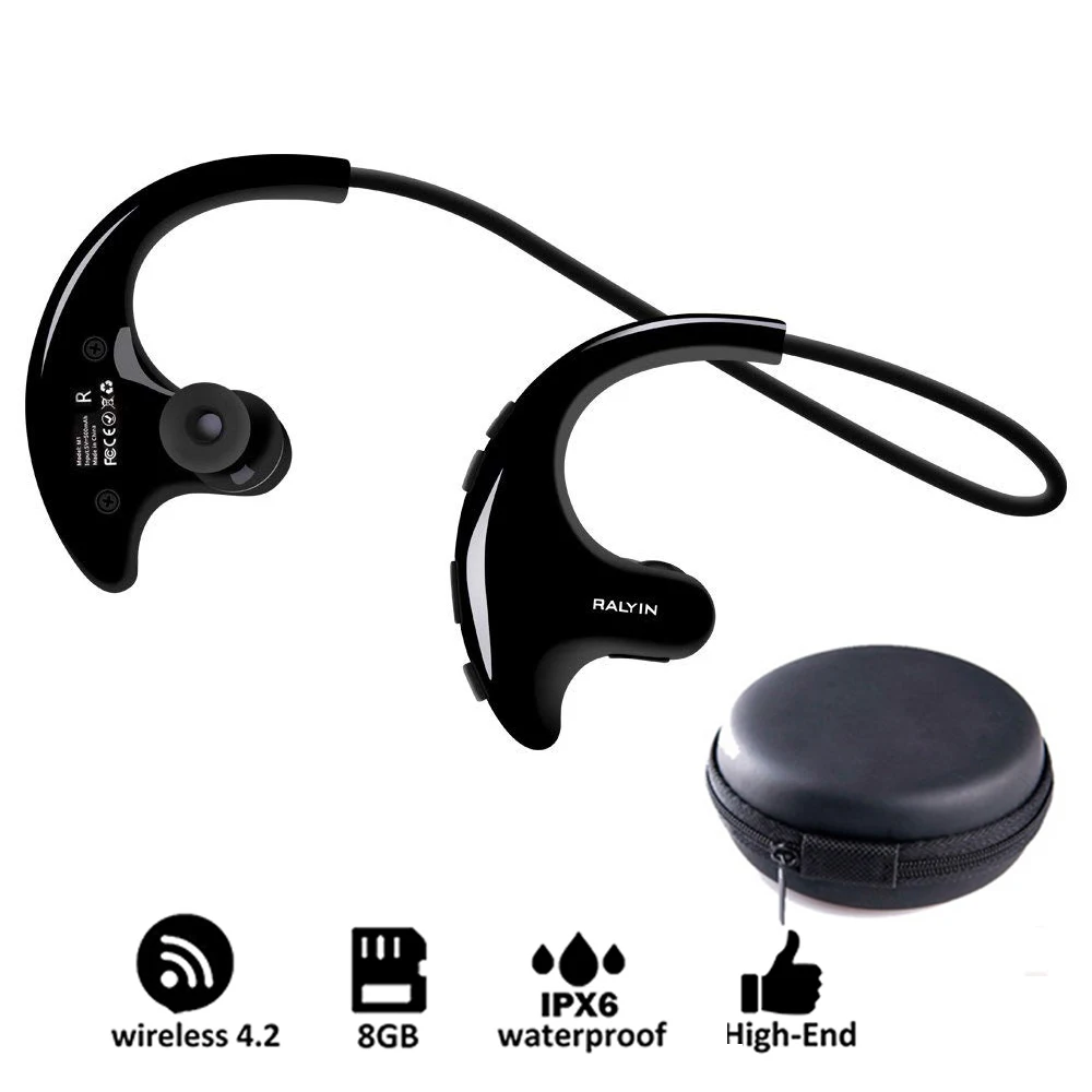 Мини портативный mp3 плеер микрофоны bluetooth наушники с 8 Гб памяти беспроводные