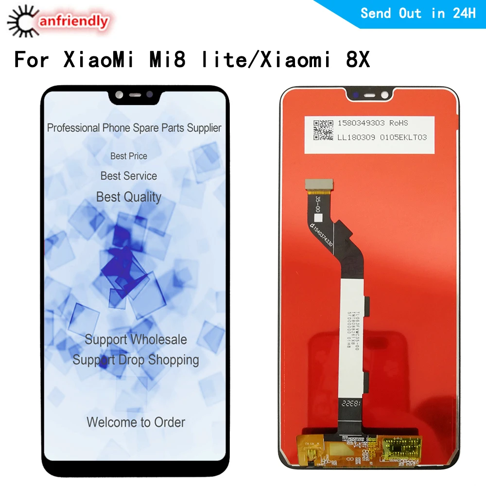 

ЖК-дисплей 6,26 дюйма для Xiaomi mi8 mi 8 lite / mi8X / MI8 youth, сменный дигитайзер сенсорной панели с рамкой в сборе