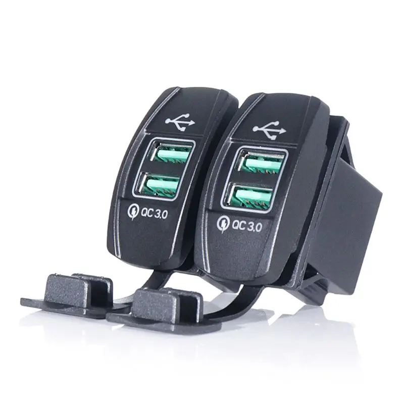 DIY двойной USB Quick Charge 3,0 светодиодный адаптер питания для 12 В/24 В для машины, лодки, мотоцикла SUV автобус грузовик морской#524