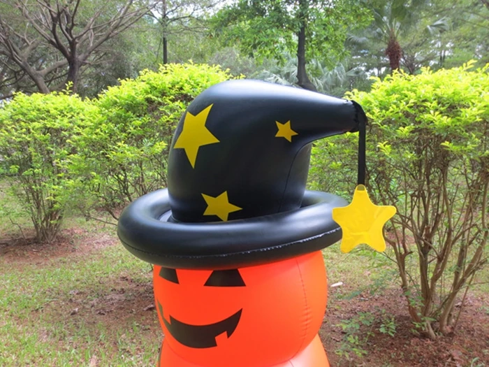 4 5 футов Хэллоуин ПВХ воздухонепроницаемый надувной тыквенный стек с ведьмой