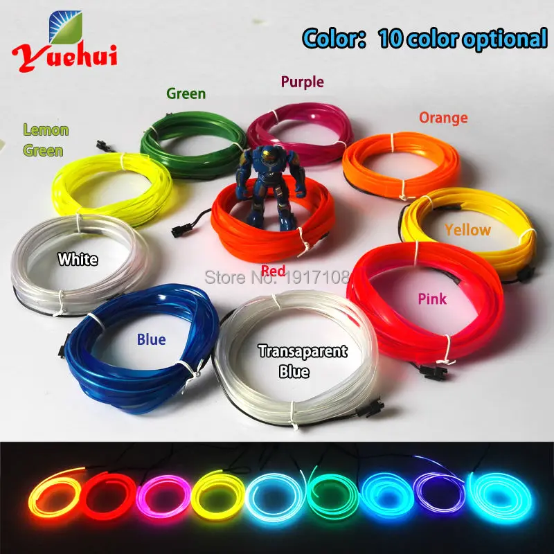 Без контроллера светодиодный неоновый светильник 2 3 мм с юбкой 10 цветов на выбор