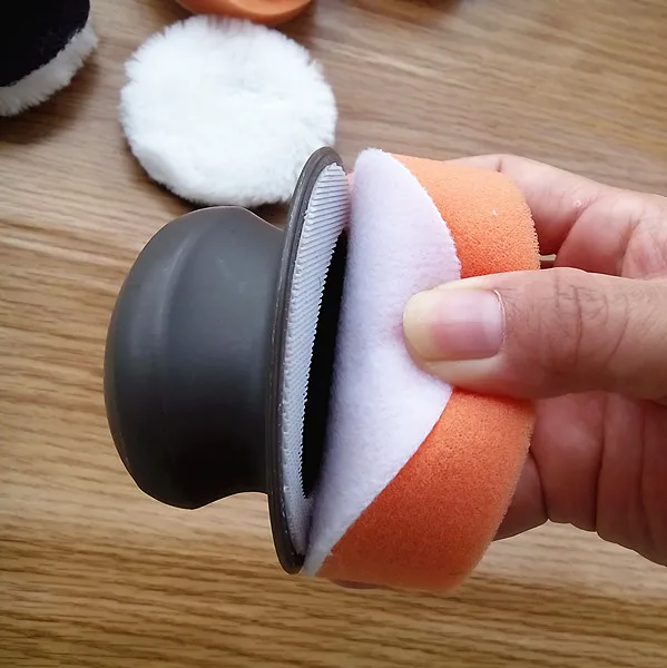 75mm Portable manual Foam Polishing Kit For Car Wax with wool pad hand grip backing plate waxing cleaning | Инструменты