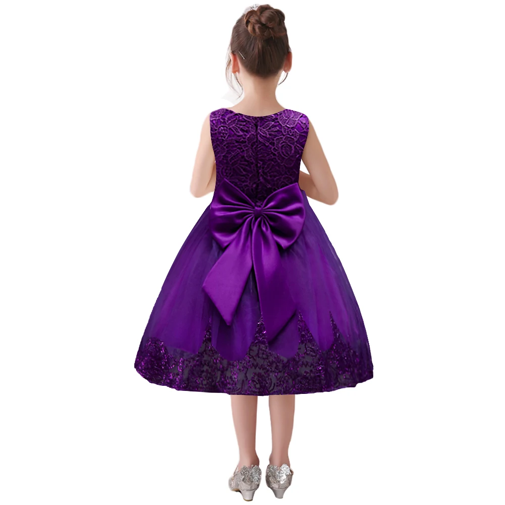 BAOHULU Fancy Flower Baby Girls Dress Lace Children Wedding Party Birthday Dresses for Kids Infant Princess Ball Gown Bow | Детская