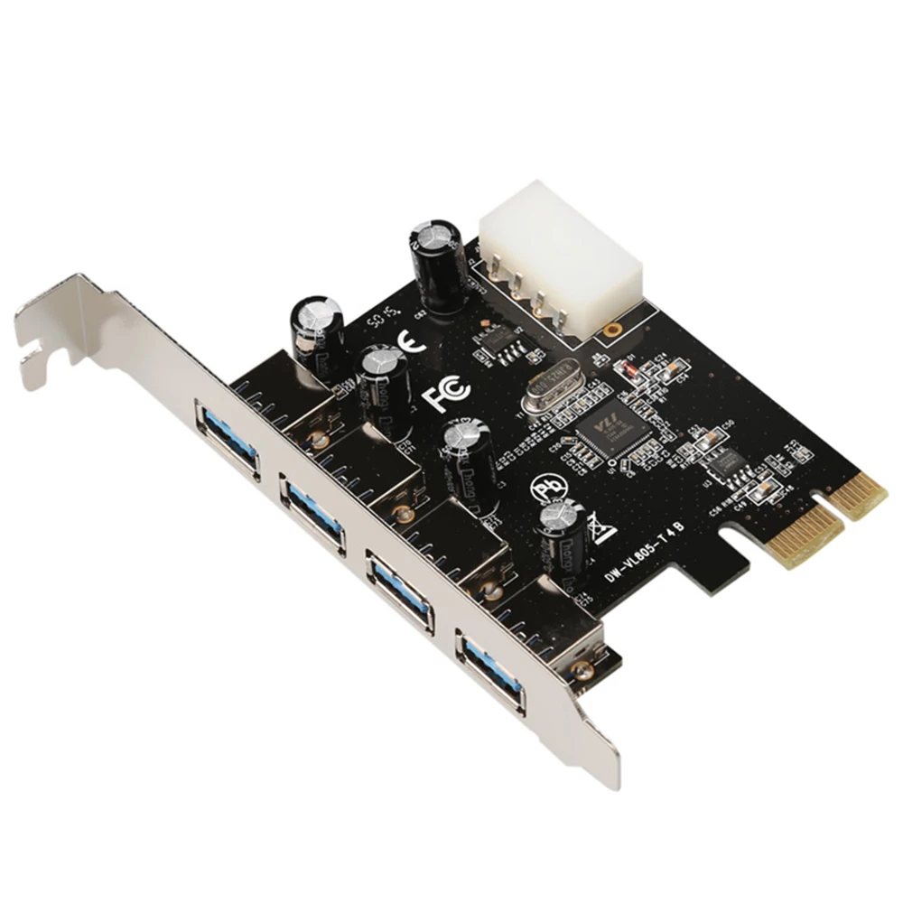 Плата расширения DIEWU PCIe1X на 4 USB 3 0 с VL805 по лучшей цене | Компьютеры и офис