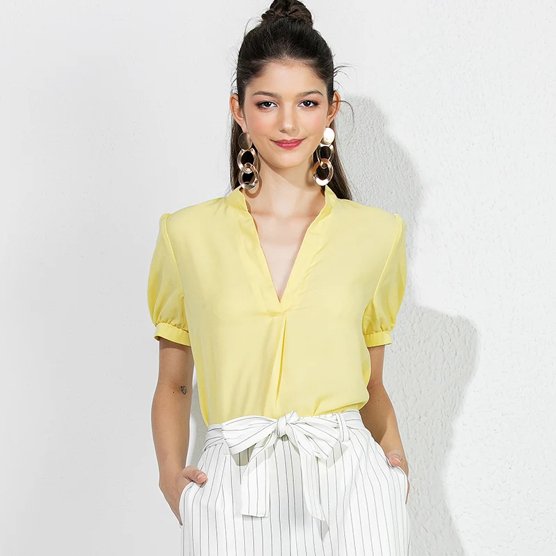 ZINMIN женская летняя футболка для женщин с глубоким v-образным вырезом