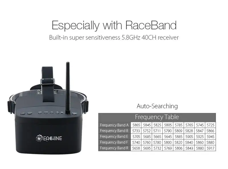 Оригинальные EV800 5 дюймов 800x480 FPV очки 5,8G 40CH Raceband Авто поиск встроенный аккумулятор против Fatshark Доминатор V3