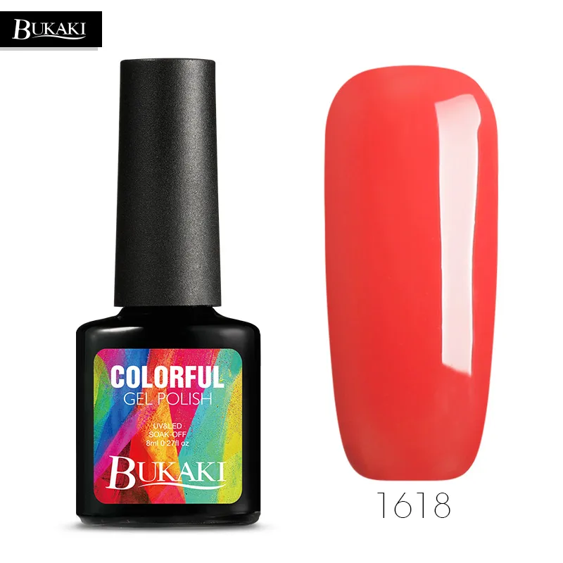 Bukaki профессиональные оранжевый Цвет гель Лаки для ногтей Soak Off UV Гель Vernis Lak